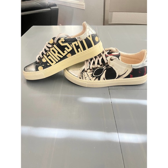 New York Goby womens sneakers Size 39 ( 8 us)  Metallic navy and cream - Picture 3 of 13